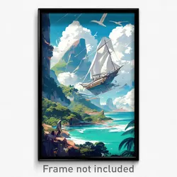 Art Poster - A Time-traveling Pirate Ship Sailing Through Time Storms