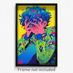 Art Poster - Boy Feeling Unhappy Wearing Flamboyant Juliet Sleeves (Art Print)