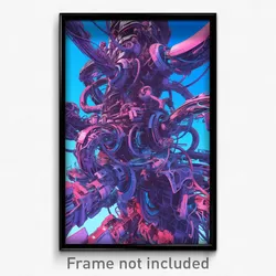 Movie Art Poster - Complex Wire Frame March (Psychedelic Retro Weird Film Print)