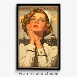 Russian Movie Poster - Woman Feeling Disgruntled, Marvelous Naval Uniform