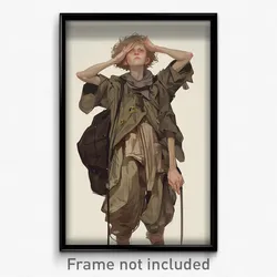 Art Poster - Boy Feeling Loopy Wearing Worn Impossible Clothes (Art Print)
