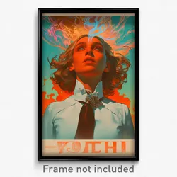 Russian Movie Poster - Woman Feeling Cynicism, Warm White Vest (Art Print)