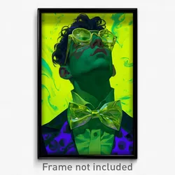 Art Poster - Man Feeling Stubborn Wearing Glass Green Bowtie (Art Print)