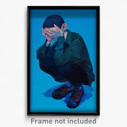 Art Poster - Boy Feeling Regret Wearing Imaginary Black (Print)
