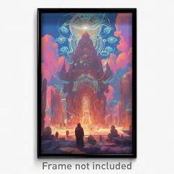 Movie Art Poster - Famous Temple (Psychedelic Trippy Retro Cartoon Film Print)