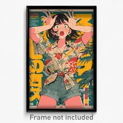 Chinese Movie Poster - Girl Feeling Shocked, Nifty Hawaiian Shirt (Art Print)