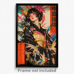 Chinese Movie Poster - Woman Feeling Restlessness, Golden Pink Kimono (Print)