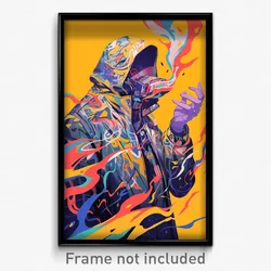 Art Poster - Man Feeling Outrage Wearing Illustrious Hooded Jacket (Art Print)