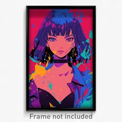 Movie Art Poster - Girl Feeling Possessive, Scientific Purple Choker (Print)