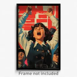 Korean Movie Poster - Woman Feeling Agitation, Warped Black Vest (Art Print)