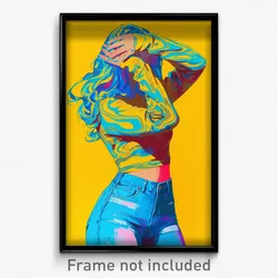 Art Poster - Woman Feeling Charity Wearing Valuable Jeans (Art Print)