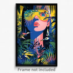 Art Poster - Familiar Jungle (Psychedelic Trippy Weird 11x17 Cartoon Print)
