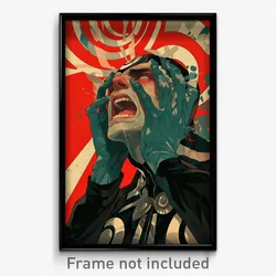 Movie Art Poster - Man Feeling Hate, Quaint Aqua Gloves (Retro Film Print)