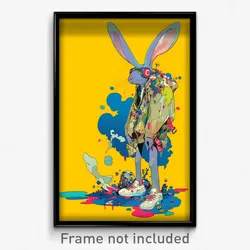 Art Poster - Outlandish Rabbit (Psychedelic Trippy Weird 11x17 Cartoon Print)