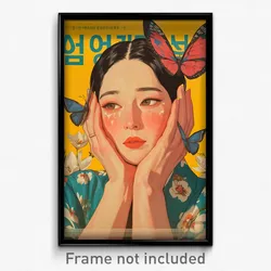 Korean Movie Poster - Woman Feeling Contentment, Striped Alternate Headwear