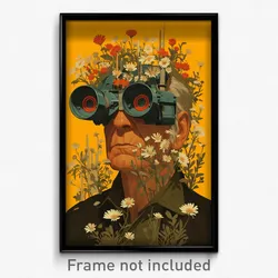 Movie Art Poster - Man Feeling Indignant, Flowery Striped Headwear (Film Print)