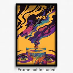 Hebrew Movie Poster - Exotic Square (Israel Psychedelic Art Retro Film Print)