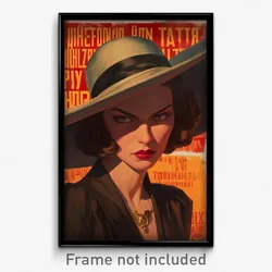 Russian Movie Poster - Girl Feeling Vicious, Zealous Large Hat (Art Print)