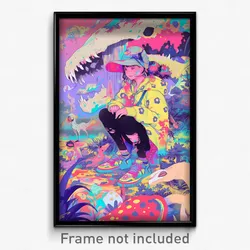 Art Poster - Woman Feeling Content Wearing Quirky Animal Costume (Print)