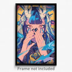 Movie Art Poster - Girl Feeling Self Confident, Exotic Blue Ribbon (Film Print)