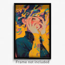 Anime Art Poster - Woman Feeling Submissive, Classic Yellow Scrunchie (Print)