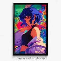 Anime Art Poster - Woman Feeling Serenity, Delightful Cropped Vest (Print)