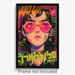 Thai Movie Poster - Woman Feeling Dumbstruck, Messy Button Badge (Art Print)