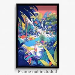 Art Poster - Leafy Realm (Psychedelic Trippy Weird 11x17 Print)