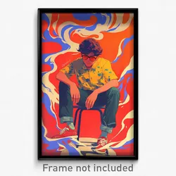 Bollywood Movie Poster - Boy Feeling Grumpiness, Hard To Find Red Footwear