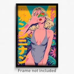Icelandic Movie Poster - Woman Feeling Schadenfreude, Gray Highleg Leotard