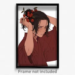 Anime Art Poster - Man Feeling Bitter, Outlandish Cherry Hair Ornament (Print)