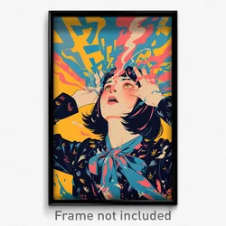 Icelandic Movie Poster - Girl Feeling Stressed, Tidy Blue Neckwear (Art Print)