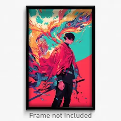 Anime Art Poster - Man Feeling Scorn Wearing Active Red Cape (Print)
