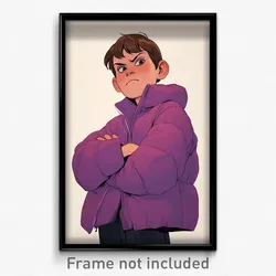 Art Poster - Boy Feeling Contempt Wearing Wild Purple Jacket (Art Print)