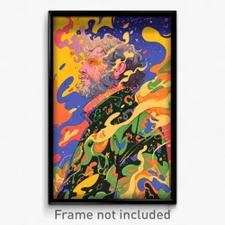 Greek Movie Poster - Man Feeling Self Pity, Kaleidoscopic Living Clothes (Print)