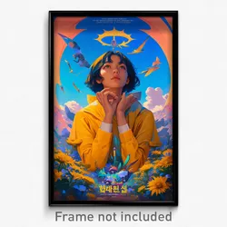 Korean Movie Poster - Boy Feeling Pensiveness, Yellow White Capelet (Art Print)