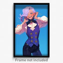 Anime Art Poster - Boy Feeling Thrilled Wearing Royal Buttons (Print)