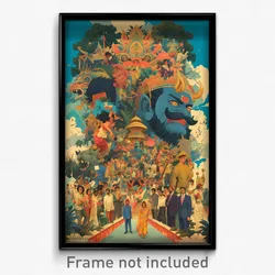 Bollywood Movie Poster - Terrific Eaves (India Psychedelic Art Retro Film Print)