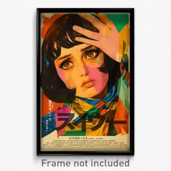 Greek Movie Poster - Woman Feeling Unsettled, Jagged Multicolored Scarf (Print)