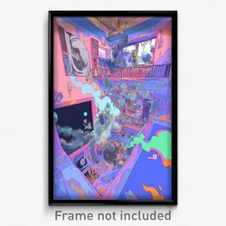 Art Poster - Adorable Music Venue (Psychedelic Trippy Weird 11x17 Cartoon Print)