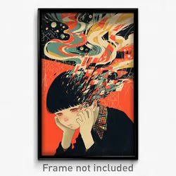 Movie Art Poster - Boy Feeling Irritated Wearing Thin String (Retro Film Print)
