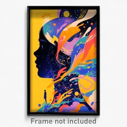 Movie Art Poster - Girl Feeling Surprise, Athletic Crown (Retro Film Print)