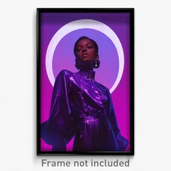 Movie Art Poster - Woman Feeling Vigilance, Prestigious Purple Sleeves (Print)