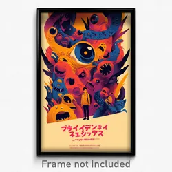 Icelandic Movie Poster - Boy Feeling Joy, Carefree Vertical Striped (Art Print)