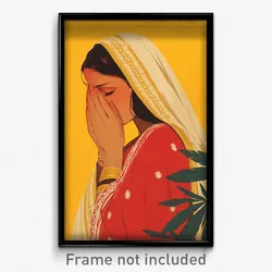 Bollywood Movie Poster - Woman Feeling Numb, Modern Clothing Cutout (Art Print)