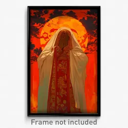 Bollywood Movie Poster - Woman Feeling Regret, Posh Red Hakama (India Art Print)