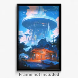 Movie Art Poster - Sky Blue Safehouse (Psychedelic Retro Weird Film Print)