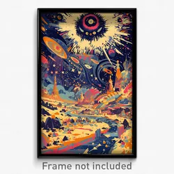 Hebrew Movie Poster - Important Arena (Israel Psychedelic Art Retro Film Print)