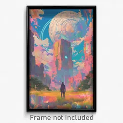 Movie Art Poster - Familiar Campus (Psychedelic Trippy Retro Cartoon Film Print)