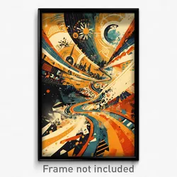 Greek Movie Poster - Novel Highway (Greece Psychedelic Art Retro Film Print)
